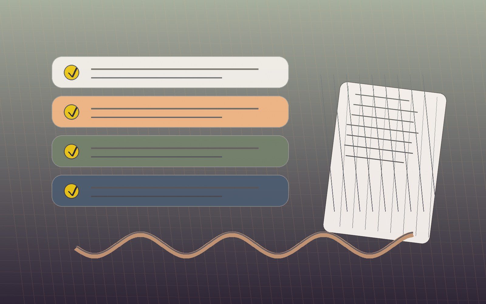 Textile quality control checklist with fabric layers and approved sample marks