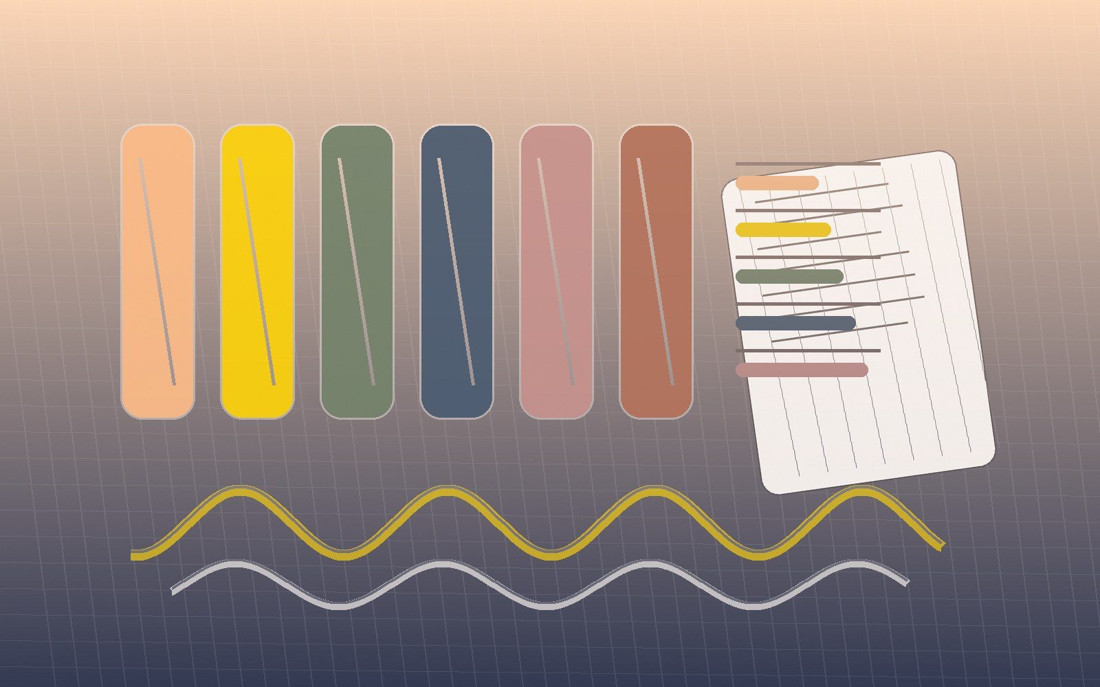 Color swatches, yarn shade cards and custom dyeing planning notes